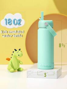 Insulated Water Bottle With Straw, 18oz 18/8 Stainless Steel Water Bottles With Lid, Tumbler Double Wall Vacuum Leak Proof Water Bottle For School, Sports, Travel - B8.Black - 查看 2