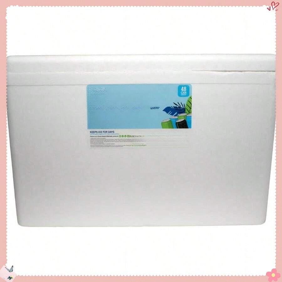 Large Styrofoam Cooler, 45 Quart Foam Cooler, 48 Can Capacity, White - White Huskee - View 1