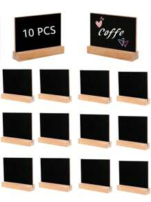 10 piezas - Pequeños pizarrones de tiza con soporte, tarjetas de lugar con soporte, pequeñas pizarras de tiza para decoraciones de mesa, bodas, fiestas de cumpleaños, números de mesa, etiquetas de comida, letreros de pizarra y decoraciones para eventos, exhibición de alimentos en restaurantes, pizarras de mensajes, pequeñas empresas, bodas, banquetes, cafeterías, Día de la Madre, graduación, letreros de barra abierta con soporte (2.95*3.94 pulgadas)