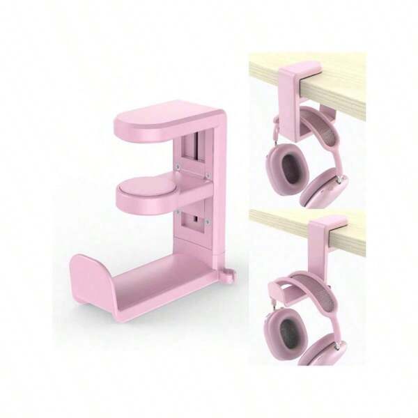 Adjustable Headphone Stand With Rotating Arm, Desktop Mount Made Of ABS Material. Keeps Your Gaming Headset Organized And Secure. Modern Design, Reliable Clamp. For Office, Dorm And Home Use Headphone Holder