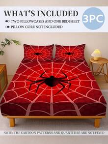[Authorization]3PCS Disney Spider-Man Pattern Bedding Three - Piece Set (1 Duvet Cover + 2 Pillowcases, Without Filling). It Is A Printed Bedding Set, Soft And Comfortable, Suitable For Use In Bedrooms And Guest Rooms.