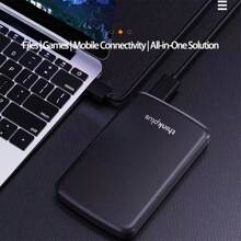 Lenovo UD100 Mobile Mechanical Hard Drive 5400rpm High-Speed Transmission 1TB/2TB Large Capacity Type-C/USB3.2 Dual Interface Shockproof Metal Shell Mobile Phone Computer Backup Artifact - Black - View 6