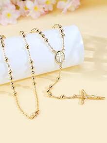 1pc Cross Pendant Y-Necklace, Religious Jewelry For Anniversary Gift, Suitable For Casual, Church, Festival Occasions, Religious Symbol, Elegant Accessory - Cross - View 2