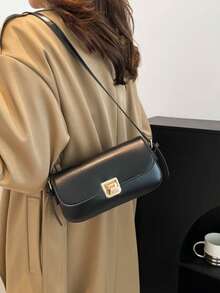 高品质女士新款2025百搭包包小众包单肩小方包女腋下包 - 黑色 - 查看 7
