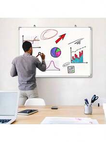 Pizarra blanca magnética grande de borrado en seco con trípode telescópico: caballete portátil de doble cara, con 3 rotuladores, un rotulador y un juego de borradores para pizarra, ideal para el uso diario en la oficina. Soporte retráctil para pizarra blanca, duradero, ligero, práctico y portátil, con almohadillas antideslizantes, abrazaderas estables, plegable, caballete metálico con trípode, ideal para bocetos al aire libre, bocetos en interiores y enseñanza en la oficina.