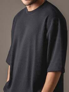 Kit 2 RelaxMax Men's Casual Oversized Textured Mesh Shirt - Black and Military Green - View 3