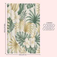 1/4 Stück Vintage Blumen & Blatt Badezimmer Set, beinhaltet Duschvorhang, Badematte, U-förmiger Toilettendeckel, wasserdicht, ohne Bohren, moderner Stil Duschvorhang, Polyester, maschinenwaschbar, Badezimmer Deko für den Schulanfang