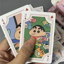 CRAYON SHINCHAN 1 件套 54 张卡片可爱卡通蜡笔小新主题扑克牌，适合聚会 - 彩色 - 查看 5