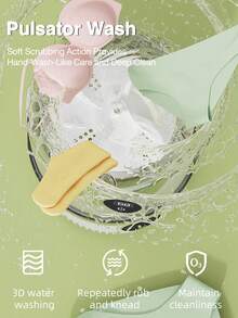 便携式迷你内衣洗衣机，适用于袜子、内衣、女用贴身衣物和婴儿服装的洗衣机，1L 紧凑型精致洗衣机，配备 3000mAh 电池，适合旅行和宿舍使用，5/10 分钟一键式定时器