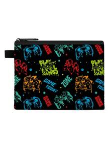 Kids Game Patterns Wallet - Mini Coin Purse With Soccer Pattern For Boys And Girls - Cute & Durable Kids Wallet With Zipper - Perfect For School, Travel, And Everyday Use (5.5" X 4.3")