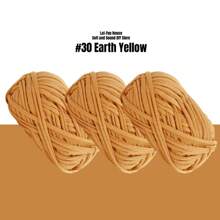 3 Rollen 100g Strickgarn Einfarbig, Häkelstoff für T-Shirt-Garn zum Selbermachen, Strickkunst, Körbe, Taschen, 30m/32 Yards