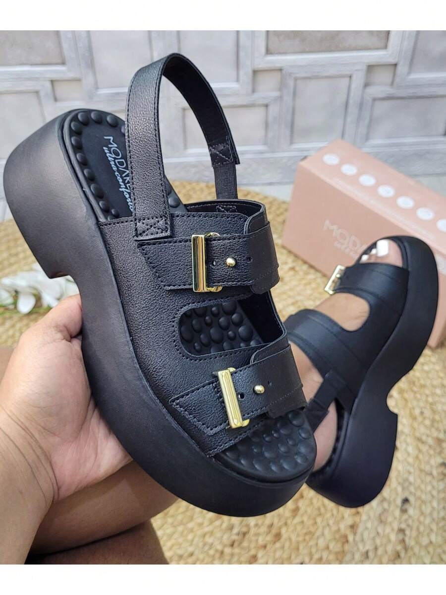 Modare Women's Ultra Comfort Platform Sandal Comfortable - màu đen - Xem 1