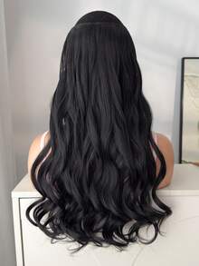 Clip in Hair Extensions 5 pcs Clips 22 Inch Thick Hair Pieces Long Wavy Synthetic Fiber Hairpieces for Women black - Black - View 3