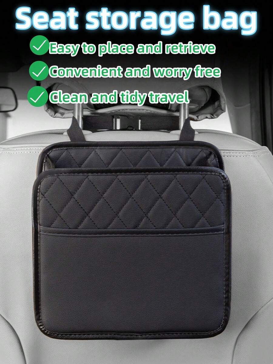 通用多功能汽车座椅靠背收纳袋，防水、防污、易清洁面料，厚实材质，无味，适用于汽车后座收纳袋，女士收纳整理器，旅行必备品，返校宿舍收纳