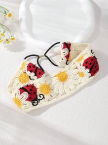 1 Stück Damen Bandana Cut Out Boho Blumen-/Frucht-/Tier Cartoon Würfel gestricktes elastisches Haarband für Frauen, romantisches Haaraccessoire, modische Haraccessoires, klassische Haarbögen