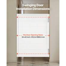 Saloon Doors, 32"W X 42" H Single Swinging Cafe Interior Doors, Square Design Premium Pine Wood, With Hinges & Hardware Kit, Easy To Install, For Hallway Kitchen Bar Pub Entrance, White - Single 32"W X 42"H Square - View 5
