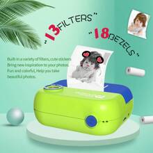 PANDA Instant Printing Camera For Boys And Girls 1080P HD Recording 4800W Pixels 2.4" Large Screen MP3 Music 13 Shooting Filters Built-In 1500 MAh Rechargeable Lithium-Ion Battery Selfie Digital Cameras With Print Paper For Teenagers Age 6-16+ Years Old Birthday/Holiday/Travel/Record Life