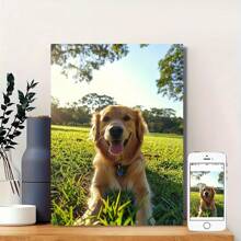 1 قطعة، طباعة على قماش مخصصة، طباعة صورة حيوان أليف على قماش شخصي - فن جداري فريد، مثالي للكلاب والقطط، هدية مثالية لعشاق الحيوانات الأليفة، تذكار ديكور المنزل.