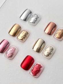 Multi‑Color Mirror Nail Powder, Metallic Shiny Nail Art Pigment, Salon & DIY Manicure Pedicure Decor Supplies - Multicolor - View 2