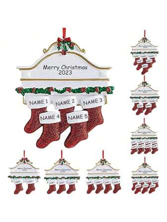 圣诞装饰吊坠 定制圣诞装饰袜子吊坠 2024 定制 2 3 4 5 6 家族姓氏圣诞树个性化树脂挂饰 刻字祝福创意圣诞礼物 家居装饰 圣诞装饰 房间装饰 冬季圣诞装饰 家居圣诞礼物 圣诞装饰