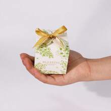 10pcs/1pc 2.5X2.5X2.5 Inch Mini Thank You Gift Boxes, Green Color With Bow Ribbon, Small Candy Bags, Gift Wrapping, Bulk For Birthday, Wedding, National Day, Shower (Green)