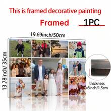 1pc Custom Photo Collage Frame Canvas Poster, Personalized Wall Art, Photo Album Replacement, Upload Your Family Photos/Couples/Music/Parents/Young People Photos, Etc., Modern Simple Home Decoration, Frame/Frameless, Vertical/Horizontal Gifts Birthday Graduation - 1Pc - View 13