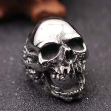 CIREY 1 Stück Retro Herren Ring aus Titan-Stahl, Edelstahl Totenkopf Ring