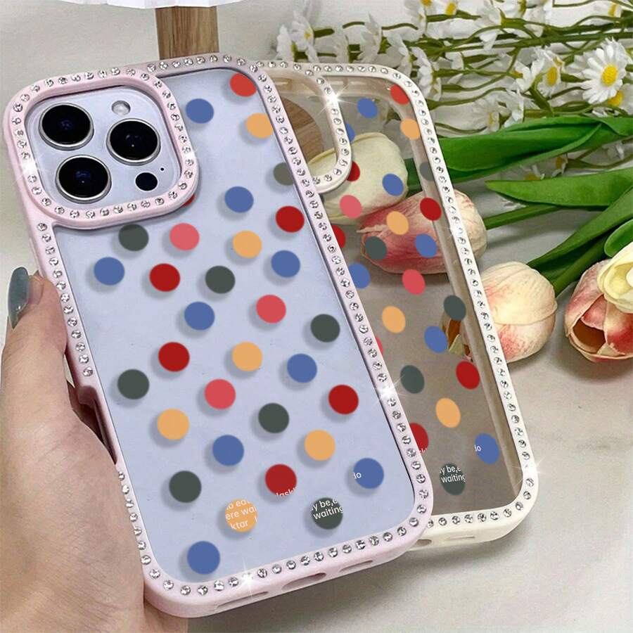Colorful Polka Dot Design Element-Design Phone Case, Suitable For IPhone Models 16, 15, 14 Pro Max, 13, 12, 11, XR, XS Plus Phone Cases, Made Of TPU Silicone Material, Providing Shock And Drop Protection, With Drop Protection Function, And Has A Very Good Hand Feel. It Is The Most Suitable Gift For Family, Friends, And Loved Ones. - Clear - View 1