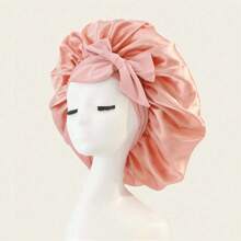 1pc Silk Bonnet For Sleeping, Satin Hair Bonnets, Soft Elastic Band Silk Sleep Cap, Silk Hair Wrap For Curly Hair Home Bathroom Decor Fall Decor Back To SchoolHair Bonnet