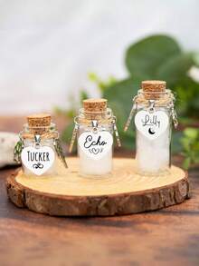 定制宠物毛皮纪念罐、狗纪念罐、宠物毛皮纪念品、宠物纪念玻璃瓶、宠物遗失礼物、彩虹桥礼物、宠物遗失礼物 - 彩色 - 查看 2