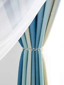 1 件纯色单面渐变空心星形双层窗帘，遮光，经典简约风格，适用于客厅、卧室等，秋季装饰，秋季装饰，房间装饰