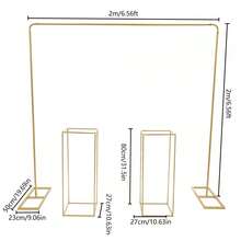 gladney Modern Gold Metal Wedding Backdrop Stand Set With Balloon And Flower Stands For Unforgettable Celebrations - Vàng - Xem 2