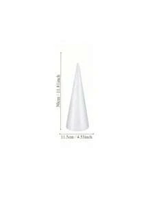 1pc Large Solid White Foam Cone, Art Craft DIY Holiday Supplies, Polystyrene (PS) Foam Christmas Tree, Birthday Scene Decoration, Event Props, Cone Accessory, Home Decor, Artificial Twinkle Christmas Tree Cone, Christmas Tree Cone, Christmas Decoration, New Year, Thanksgiving, Winter, Valentine's Day Handmade Gift