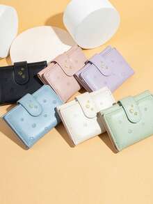 Minimalist Trifold Wallet Cartoon Print Short Wallet With Card Slots High Quality Folding Coin Purse For Women Wallet Mini Wallet Purse Wallet Small Wallet Cute Wallet Wallet - Multicolor - View 1