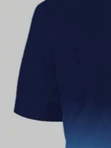 Purechapter 2 件套青少年男孩夏季渐变极简主义椰子树和字母印花短袖 T 恤和短裤套装带口袋，适合通勤、户外、度假、休闲和运动穿着 - 藏蓝色 - 查看 5