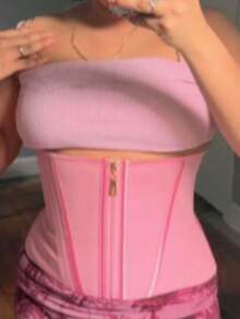 1pc Waist Trainer Belt With Zipper Girdle High Compression Body Shaper Waistband Faja For Women Underbust Corset Latex Waist Cincher - Multicolor - View 10