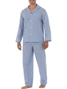 Men's Long Sleeve Broadcloth Pajama Set