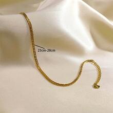 MONALLY 18K Gold Plated Charm Hip Hop Gold Chain Stainless Steel Ankle Men's Funky Style Hypoallergenic Jewelry Daily Wear Gift