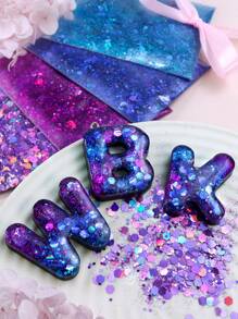 (4 sacs/set 10g/sac) Ensemble de paillettes en résine holographique mélangées, paillettes épaisses scintillantes, poudre pigmentaire pour résine époxy, pour artisanat DIY, bijoux