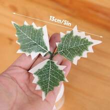 1/5/10/15/23/100Pcs Artificial Holly Berries With Green Leaves Rtificial Holly Leaves And Berries For Christmas Wreath Arrangement Cake Toppers Craft Wedding Party Home,Christmas Tree Decoration, Christmas Gift Wrapping Decoration, Christmas Table Decoration, Christmas Home Decoration, Christmas Gift Filling, Sock Filling