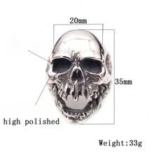 CIREY 1 Stück Retro Herren Ring aus Titan-Stahl, Edelstahl Totenkopf Ring