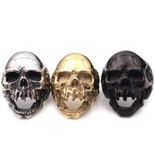CIREY 1 Stück Retro Herren Ring aus Titan-Stahl, Edelstahl Totenkopf Ring