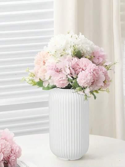 1/ Ceramic Look Plastic Composite Vase, Unbreakable Height 7.8 Inch Tabletop Dried Flower Vase Pampas Grass ation Artificial Home Bohemian Wedding Tafel Room Glass view 11