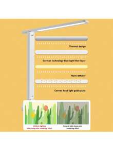 1pc White Light 3-Level Adjustable LED Foldable Desk Lamp, Eye-Caring Study/Reading Lamp For Writing, Suitable For Bedroom, Living Room, Study, Desk, Office - White - View 8