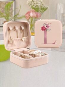 1 Pc A-Z Letter Jewelry Box Ring Storage Box Necklace Storage Box Gifts For Girls Bridesmaid Gifts Mom Gift Ideal Gift White Jewelry Box Pink Jewelry Box