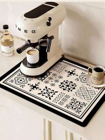 1入美式簡約廚房排水墊,咖啡機墊,快速吸收水分,保持櫃檯乾燥