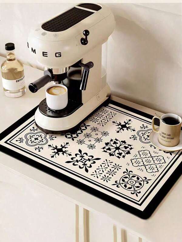 1pc American-Style Simple Kitchen Drain Mat, Coffee Machine Mat, Quickly Absorb Water, Keep The Countertop Dry