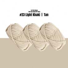 3 Rollen 100g Strickgarn Einfarbig, Häkelstoff für T-Shirt-Garn zum Selbermachen, Strickkunst, Körbe, Taschen, 30m/32 Yards