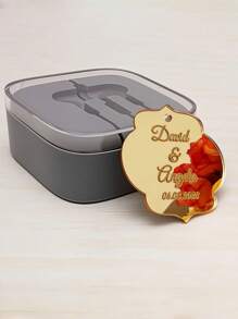 300/200/100/50/30/10/5 piezas Etiquetas de espejo acrílico personalizadas, Etiquetas de "Guarda la fecha", Con agujeros, 4 x 3.5 cm, Se pueden usar como recuerdos de baby shower, recuerdos de fiesta de boda, etiquetas con nombre personalizadas para artículos hechos a mano, etiquetas con nombre de boda, etiquetas con nombre personalizadas