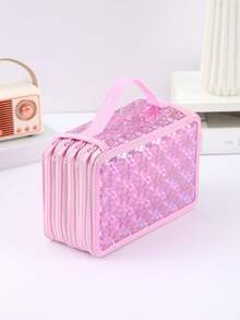 1个四层大容量带提手铅笔盒，便携式办公学习文具收纳盒，个性化心形拉链设计 - 必备返校用品，铅笔袋，背包 - 彩色 - 查看 25